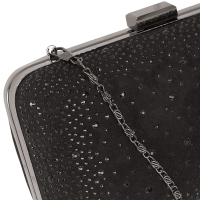 Lotus Ladies Lule Black Diamante Box Clutch Bag - Black