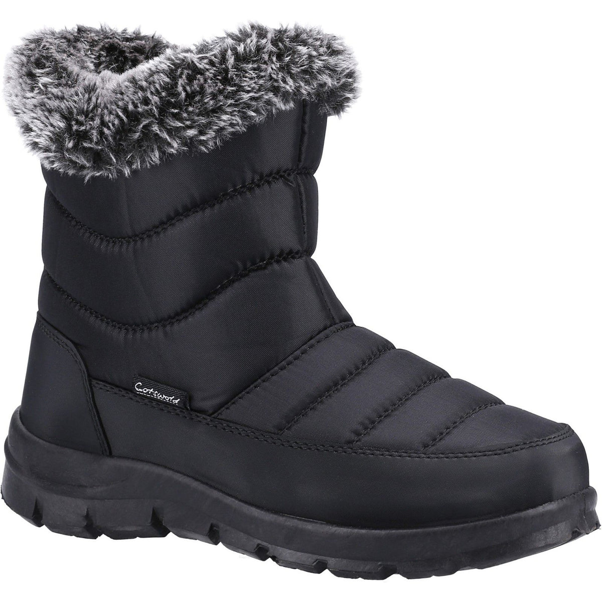 Womens Cotswold Longleat Black Snow Boots