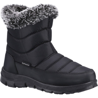 Womens Cotswold Longleat Black Snow Boots - Black