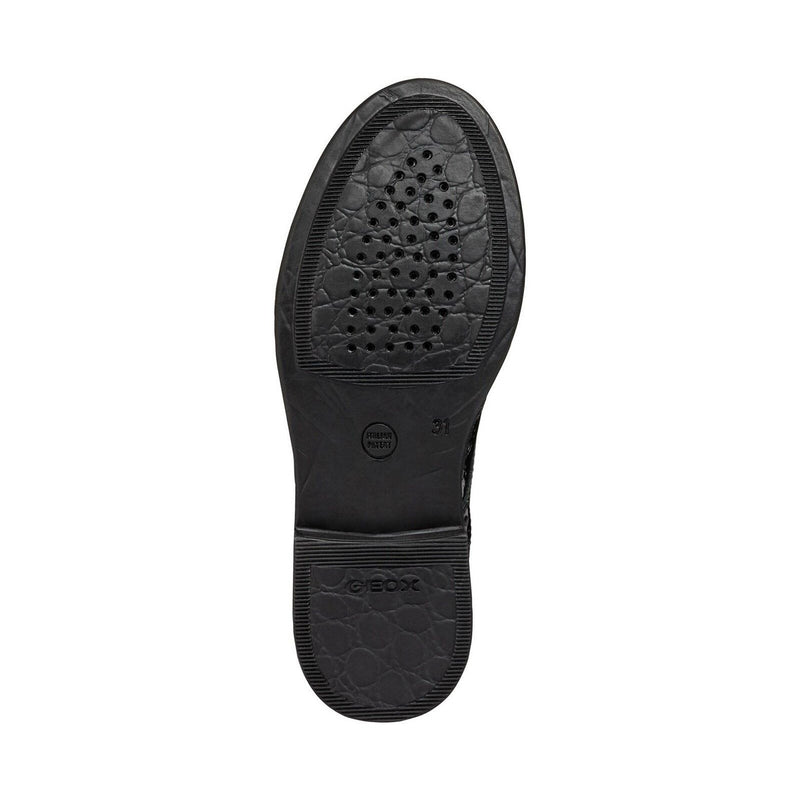 Junior Girls Geox Agata Black Patent School Shoes - Black Patent