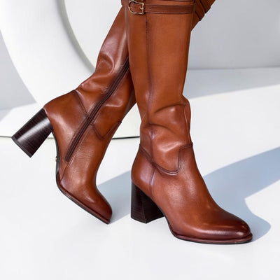 Womens Tamaris 25547 Long Boots - Cognac