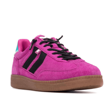 Womens Xti 144170 Suedette Elasticated Lace Trainers - Fuchsia