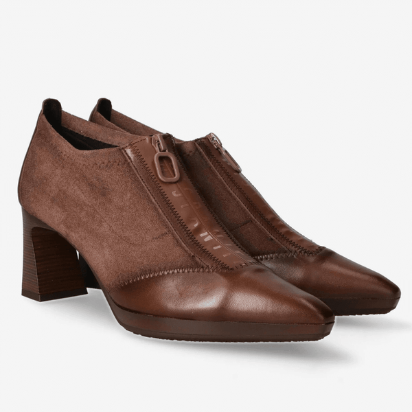 Womens Hispanitas 254324 Brown Suede Zip Front Shoe Boots - Atlanta