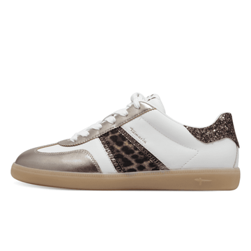 Womens Tamaris 23624 Gumsole Trainer - Leopard Combi - White
