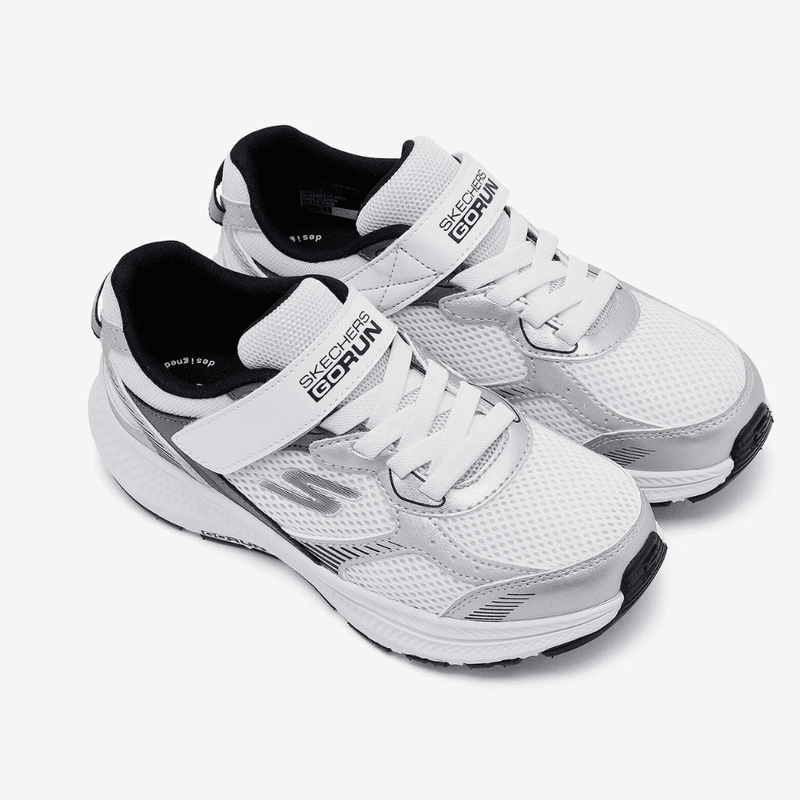 Skechers Boys Go Run Consistent Trainers - Silver White