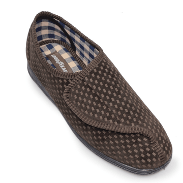 Lazy Dogz Mens Columbus Velcro Slippers - Brown