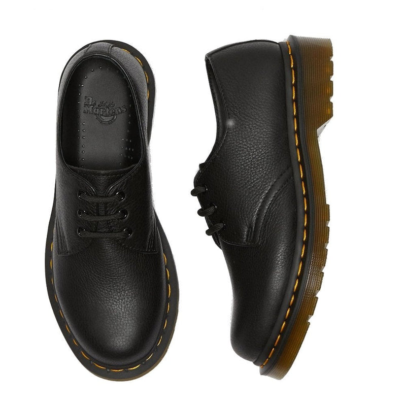 Girls Dr Martens 1461 Virginia Black Lace Up Shoes - Black