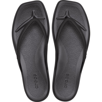Womens Crocs Miami Flip Flops - Black