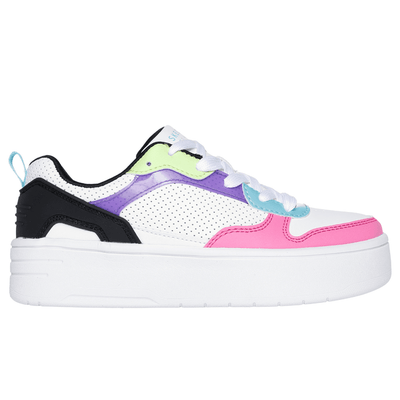 Skechers Girls Court High Colour Crush Trainers - White