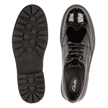 Clarks Orinoco 2 Limit Girls School Shoe - Black Patent