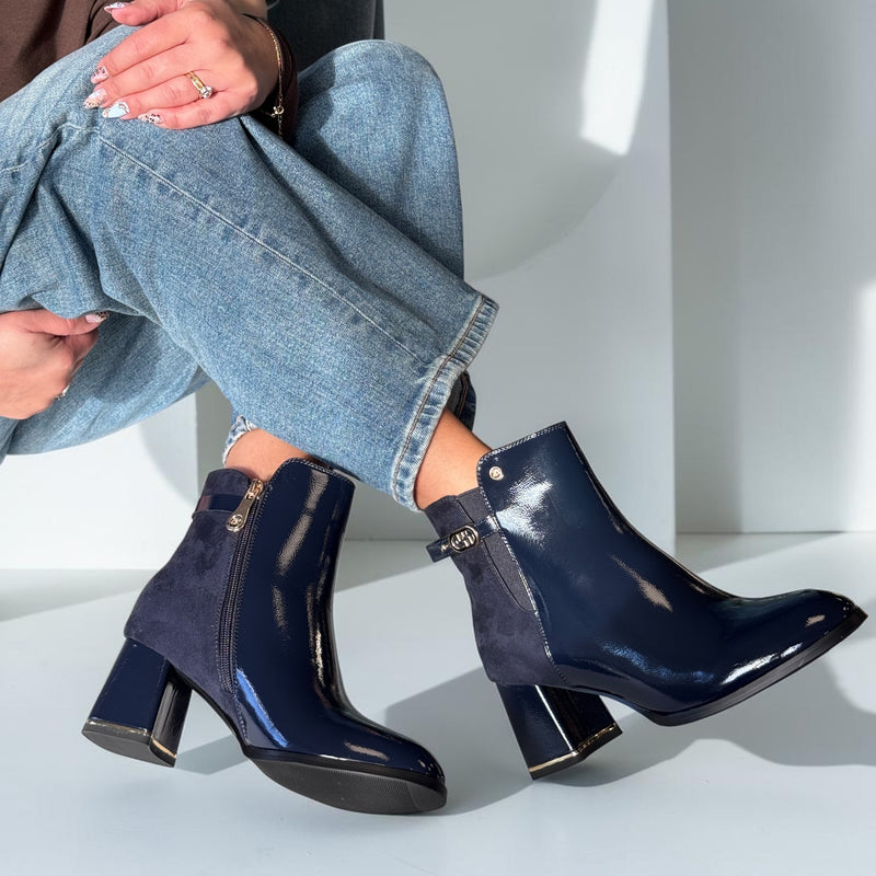 Womens Zanni & Co Fuyang One Cobalt Mix Ankle Boots - Cobalt Mix
