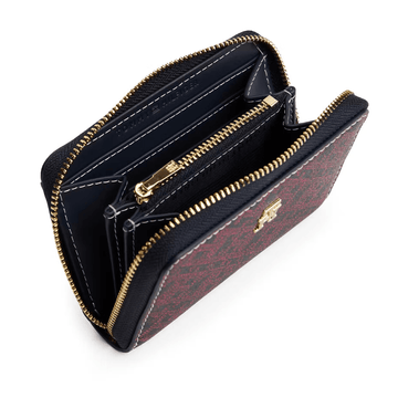 Womens Tommy Hilfiger Monogram Zip Around Small Purse - Burgundy