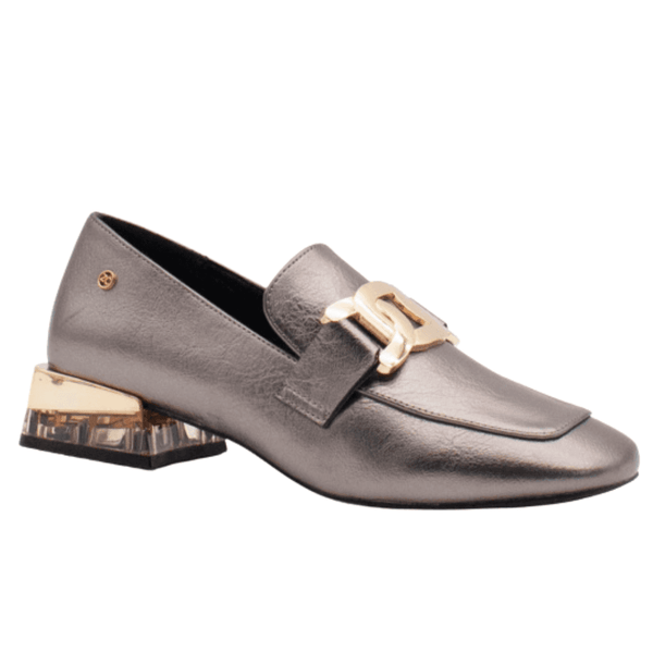 Womens Zanni & Co Laocai Perspex Heel Loafers - Iron Shimmer