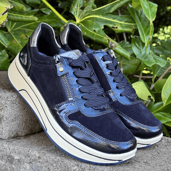 Womens Ara Sapporo Trainers - Navy