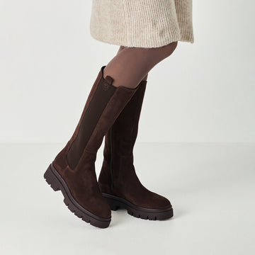 Womens Tamaris 25608 Long Boots - Mocca Suede