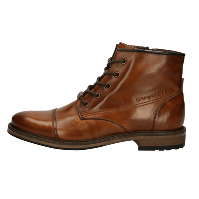 Bugatti Mens 78239 Cognac Tan Leather Lace Up Ankle Boots - Cognac - Tan