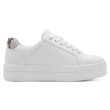 Womens Jana 23767 Print Platform Trainers - White