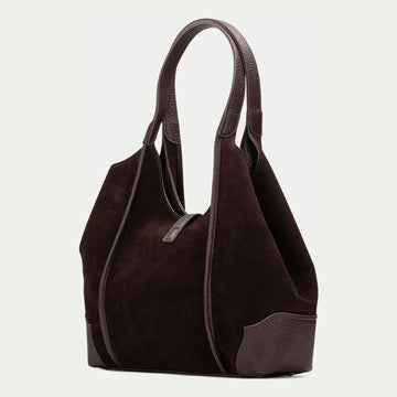 Womens Hispanitas 264939 Suede Shoulder Bag - Espresso