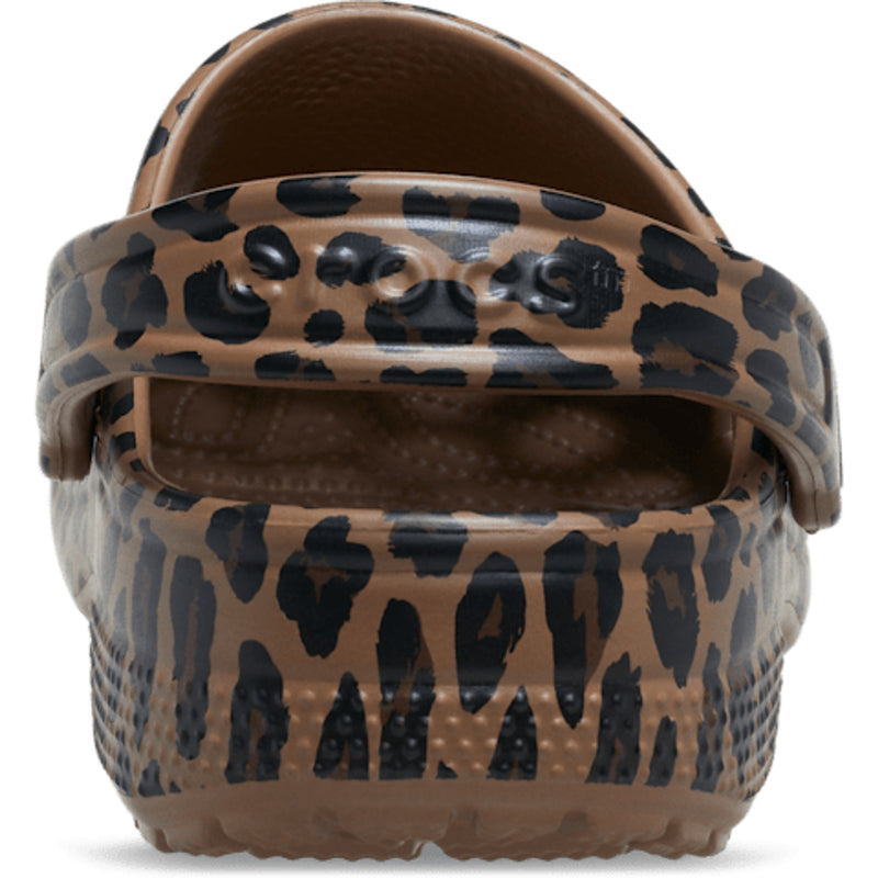 Womens Crocs Sepia Leopard Classic Animal Clogs - Sepia Leopard