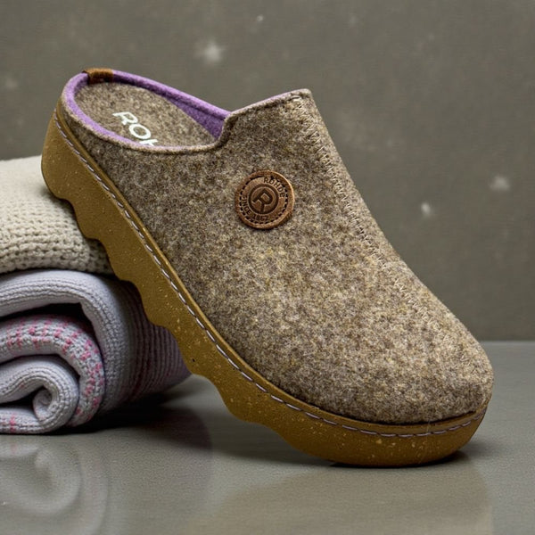 Womens Rohde 6120 Foggia Mule Slippers - Linen Beige