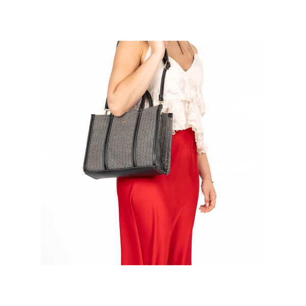 Womens Rieker H1013 Black Combi Shoulder Bag - Black Combi