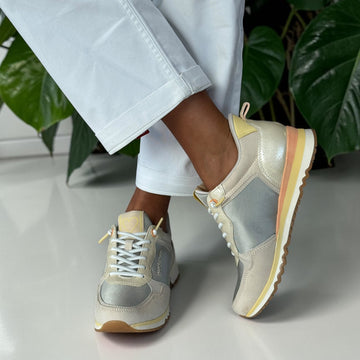 Marco Tozzi 23784 Mesh Sporty Trainers - Cream Combi