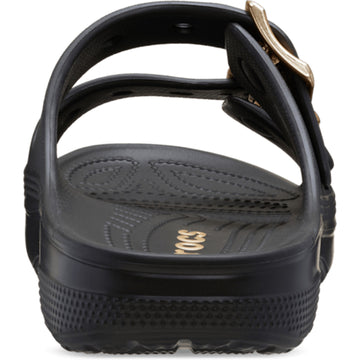 Womens Crocs 213316 Buckle Saturday Metallic Sandals - Black