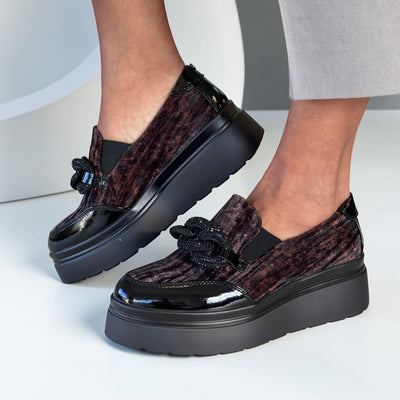 Womens Zanni & Co Jianxi Wedged Loafers - Soft Leopard