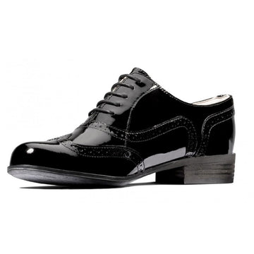 Girls Clarks Hamble Oak Shoes - Black Patent