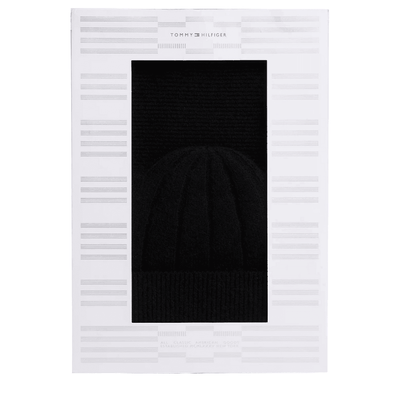 Tommy Hilfiger Fluffy Beanie and Scarf Gift Box - Black