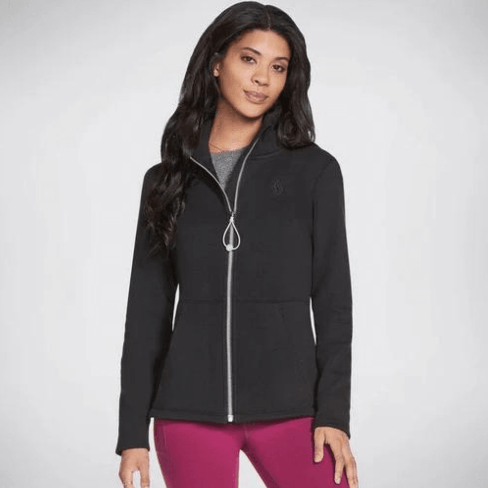 Womens Skechers Go Snuggle Black Zip Up Jacket