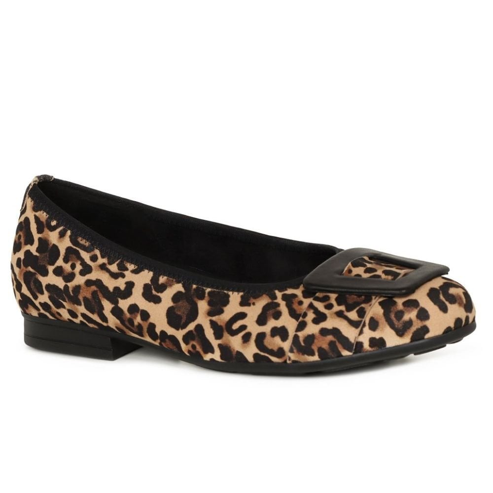 Womens Gabor 72.463 Print Flat Ballerina Pumps