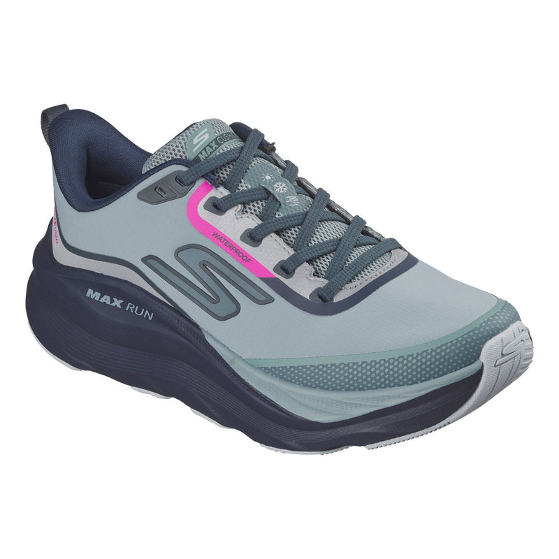 Womens Skechers 129203 Max Cushioning Max Run - Vorteza Waterproof Trainers - Slate