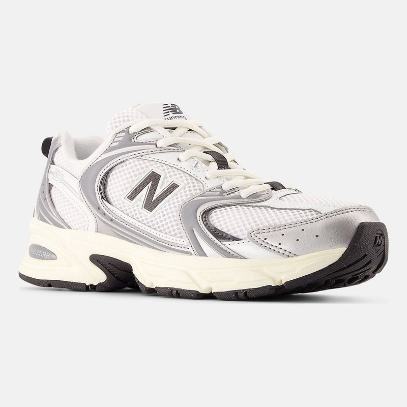 Unisex New Balance 530 Mesh Trainers - Silver Metallic with Black Cement