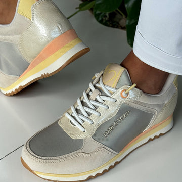 Marco Tozzi 23784 Mesh Sporty Trainers - Cream Combi