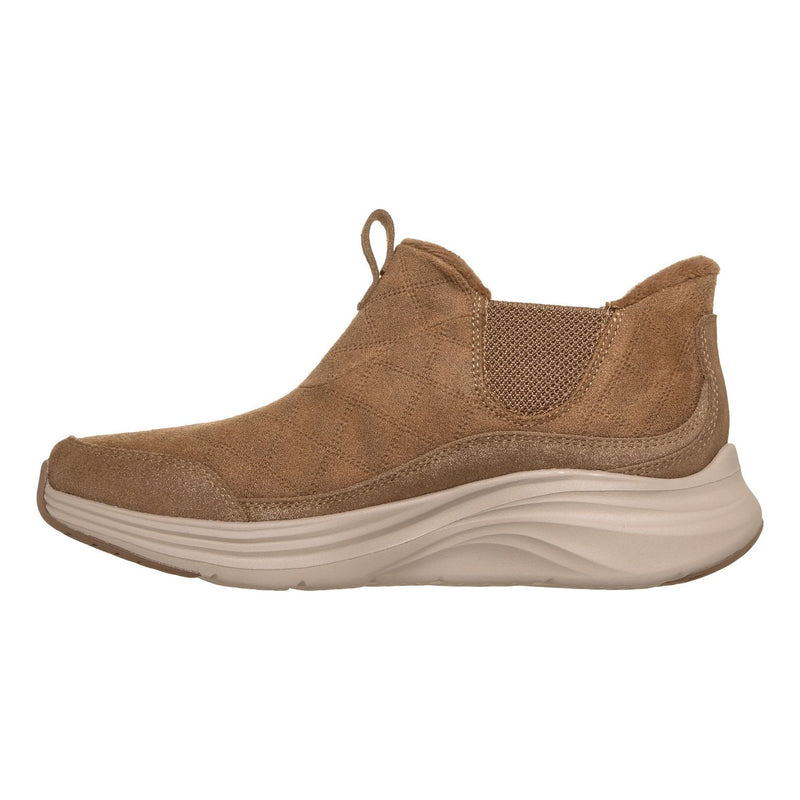 Womens Skechers 168173 Cozy Fit Dash Contour Foam Slip-Ins Ankle Boots - Chestnut