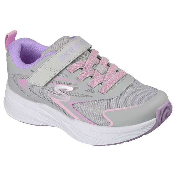 Girls Skechers 303882L Sparkle Mesh Microspec Tread Trainer - Junior - Light Grey