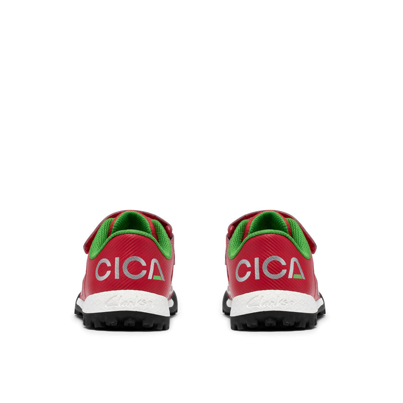 Boys Clarks CICA Goal Kid Football Shoes - Red