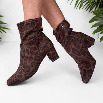 Womens Caprice 25304 Leopard Stretch Boots - Leopard Stretch