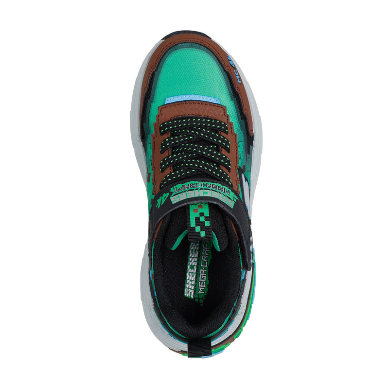 Boys Skechers 402160L Mega-Craft 4K Brown & Green Trainer - Junior - Brown