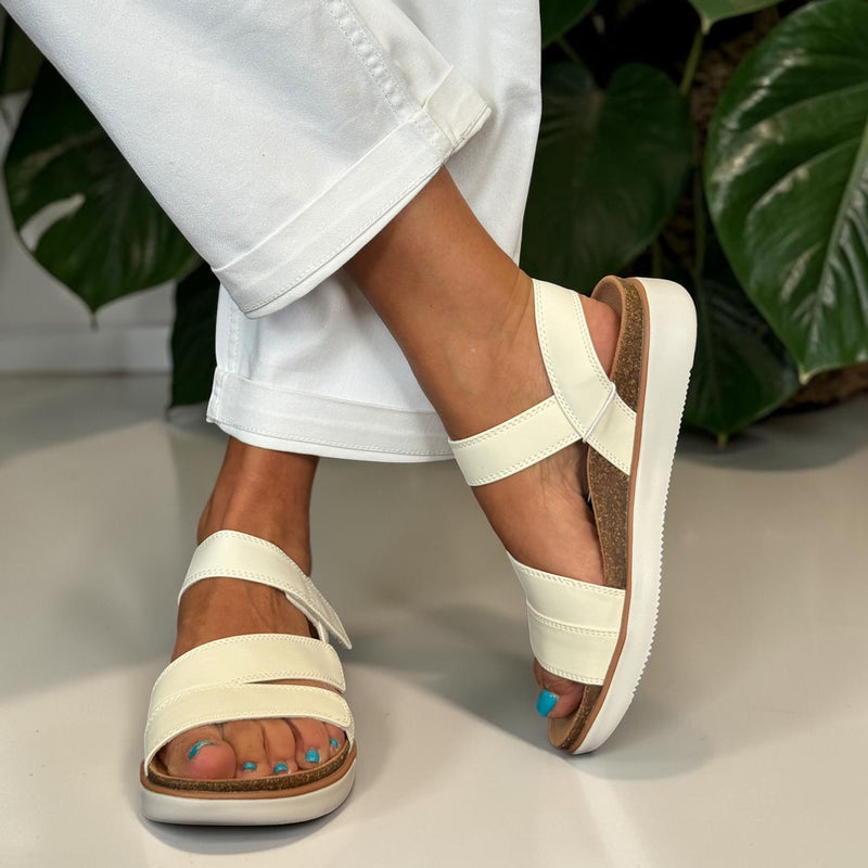 Womens Skechers 163252 Lifted Comfort Sandals - White