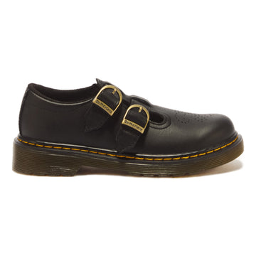 Junior Girls Dr. Martens 8065 Softy T Leather Black Mary Jane School Shoes - Black