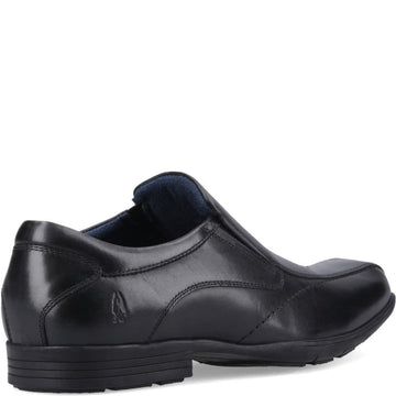 Junior Boys Hush Puppies Dumfries Black School Shoes - Black