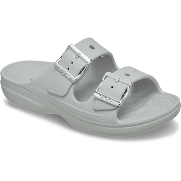 Womens Crocs 213316 Buckle Saturday Metallic Sandals - Atmosphere Grey