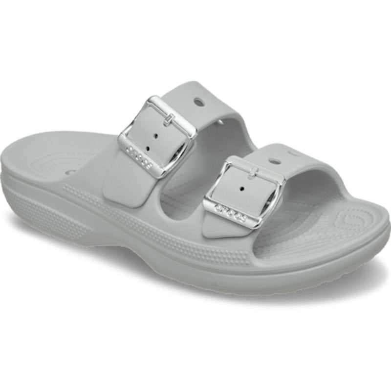 Womens Crocs 213316 Buckle Saturday Metallic Sandals - Atmosphere Grey