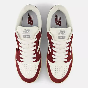 Womens New Balance 480P Trainers - Classic Crimson with Sea Salt