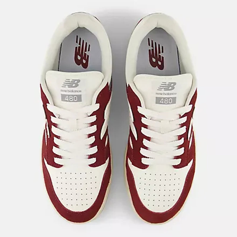 Womens New Balance 480P Trainers - Classic Crimson with Sea Salt