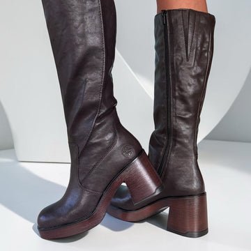 Womens Rieker 58090 Nougat Long Boots - Nougat