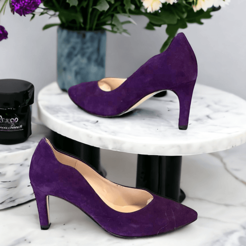 Womens Gabor 31.381 Scallop Edge Court Heels - Purple