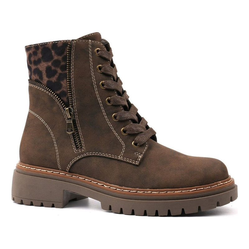 Womens Lunar Georgina Brown Ankle Boots - Brown